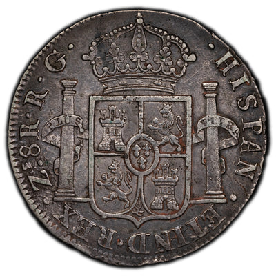 Mexico 1821 Zs-RG 8 Reales Silver Coin
