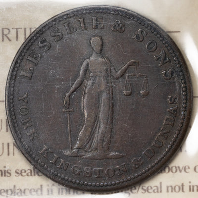 SOLD Canada Leslie & Sons Halfpenny Token CH #UC2A1 - ICCS VF-30
