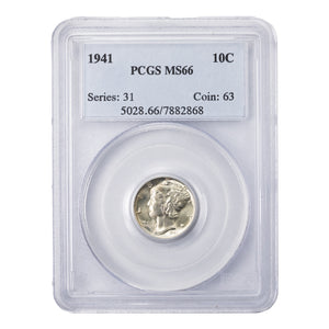 SOLD United States 1941 10 Cents Mercury Dime Silver Coin - PCGS MS-66