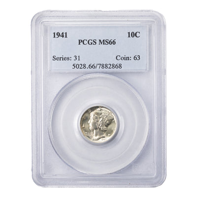 SOLD United States 1941 10 Cents Mercury Dime Silver Coin - PCGS MS-66