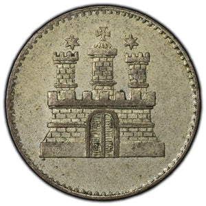 SOLD Germany Hamburg 1855 Sechsling Silver Coin