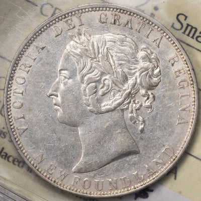 SOLD Newfoundland 1898 Small W Obv 5 50 Cents Silver Coin - ICCS EF-45