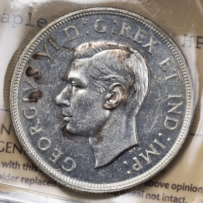 SOLD Canada 1947 Maple Leaf Dbl HP $1 Dollar Silver Coin - ICCS MS-60