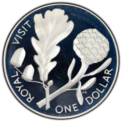 New Zealand 1981 $1 One Dollar Proof Silver Coin - Royal Visit QEII