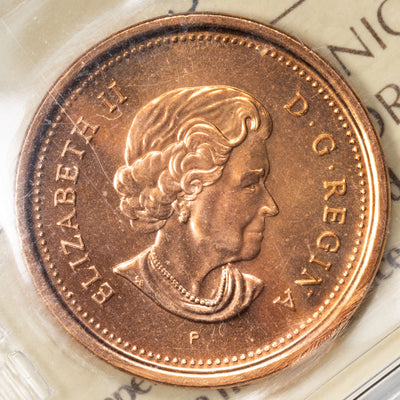 SOLD Canada 2003P New Effigy 1 Small Cent Coin - ICCS MS-67 Red