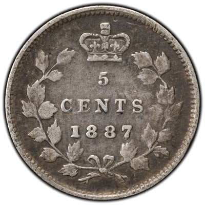 SOLD Canada 1887 5 Cents Silver Coin