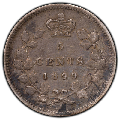 Canada 1899 5 Cents Silver Coin