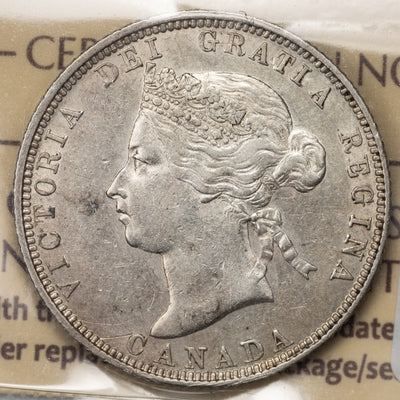 SOLD Canada 1882-H 25 Cents Quarter Silver Coin - ICCS EF-40