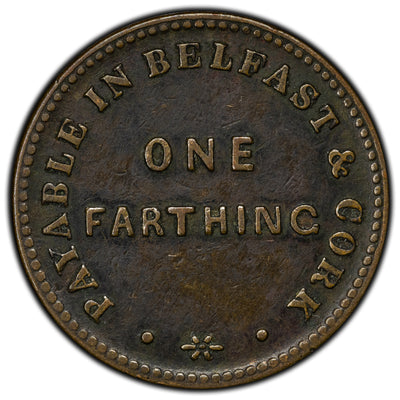 Ireland ND Belfast John Arnott & Co Farthing Merchant Token Batty #1402