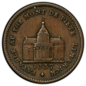 SOLD Ireland 1837 Limerick Mont De Piété Farthing Token Batty #1550