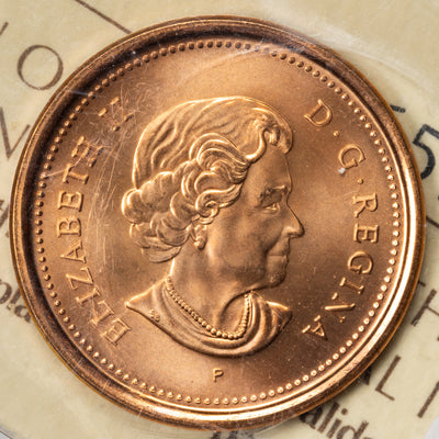SOLD Canada 2005P 1 Small Cent Coin - ICCS MS-67 Red
