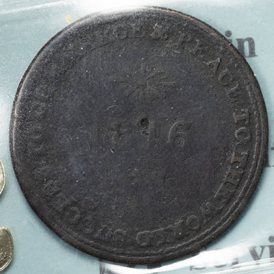 SOLD Upper Canada 1816 Halfpenny Token CH #UC-7 Mule - CCCS VG-8