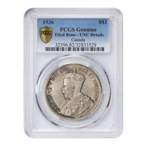 SOLD Canada 1936 $1 Silver Dollar Coin - PCGS UNC Details
