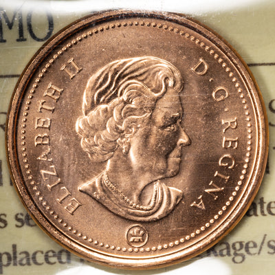 SOLD Canada 2006 RCM Logo Magnetic 1 Small Cent Coin - ICCS MS-67 Red
