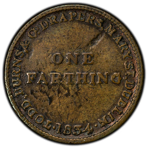 SOLD Ireland 1834 Dublin Farthing Merchant Token Batty #1526