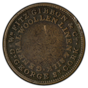 SOLD Ireland ND Cork William Fitz Gibbon Merchant Token Batty #1435