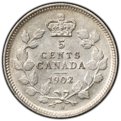 SOLD Canada 1902-H Small H 5 Cents Silver Coin