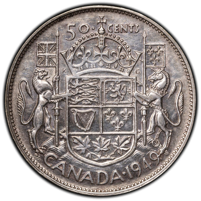 SOLD Canada 1949 Hoof/9 50 Cents Half Dollar Silver Coin