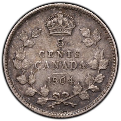 Canada 1904 5 Cents Silver Coin