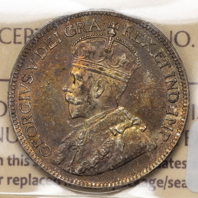 SOLD Canada 1917 25 Cents Quarter Silver Coin - ICCS MS-63