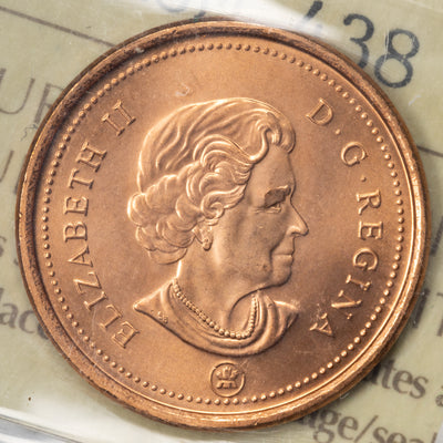 SOLD Canada 2007 Magnetic 1 Small Cent Coin - ICCS MS-67 Red