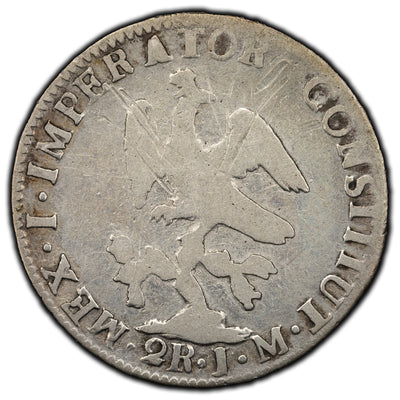 SOLD Mexico 1823 2 Reales Silver Coin KM #303