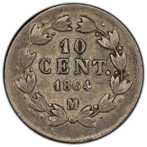SOLD Mexico 1864 10 Centavos Silver Coin