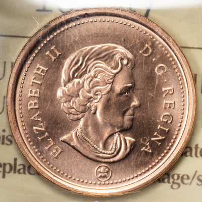 SOLD Canada 2009 Non Magnetic 1 Small Cent Coin - ICCS MS-67 Red