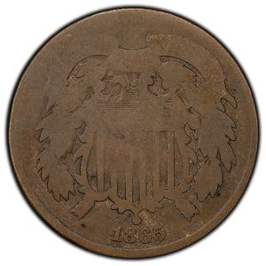 United States 1865 Fancy 5 2 Cents Coin