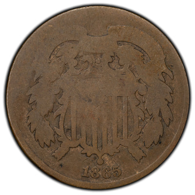 United States 1865 Fancy 5 2 Cents Coin