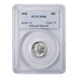 SOLD United States 1945 10 Cents Mercury Dime Silver Coin - PCGS MS-66