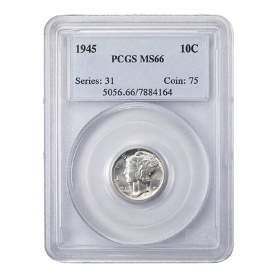 SOLD United States 1945 10 Cents Mercury Dime Silver Coin - PCGS MS-66
