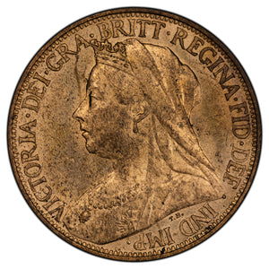 SOLD Great Britain 1895 One Farthing Coin - UNC Red Brown
