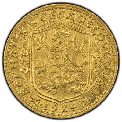 SOLD Czechoslovakia 1924 1 Ducat Gold Coin