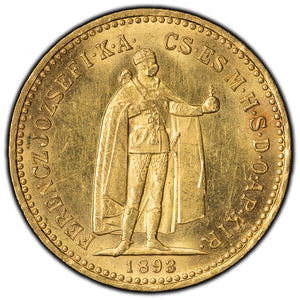 SOLD Hungary 1893 10 Korona Gold Coin KM #485