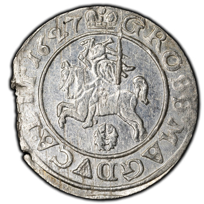 Lithuania 1627 Groschen Silver Coin Wilno Mint Sigismund III