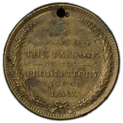 United States 1855 State of New York Prohibition Token "No Repeal"