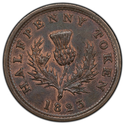 SOLD Canada Nova Scotia 1823 1/2 Half Penny Token Br. 867 NS-1A3