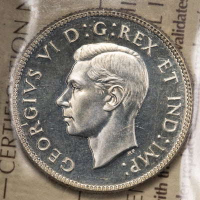 SOLD Canada 1946 25 Cents Quarter Silver Coin - ICCS Specimen SP-65