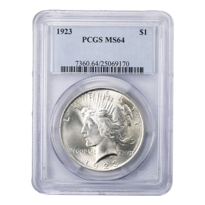SOLD United States 1923 $1 Peace Silver Dollar Coin - PCGS MS-64