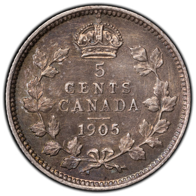SOLD Canada 1905 Narrow Date 5 Cents Silver Coin
