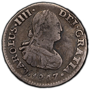 SOLD Mexico 1807 1 Real Silver Coin - Light Bend