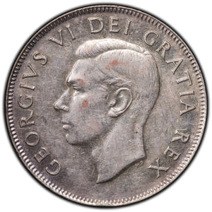 SOLD Canada 1950 50 Cents Half Dollar Silver Coin - Reverse Die Cracks