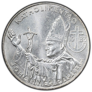 SOLD Austria 1983 500 Schilling Silver Coin - Pope John Paul II