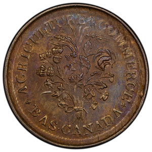 SOLD Lower Canada Bouquet Sou Token Br. 692 LC-32B