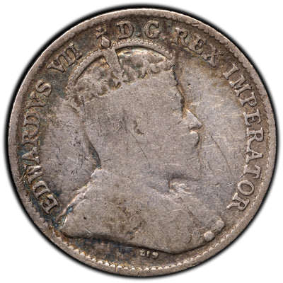 SOLD Canada 1909 Pointed Leaf 5 Cents Silver Coin