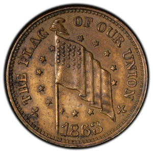 SOLD United States 1863 Civil War Token Flag of Our Union