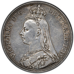 SOLD Great Britain 1889 1 One Crown Silver Coin KM #765 - Cleaned