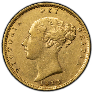 SOLD Great Britain 1873 1/2 Half Sovereign Gold Coin