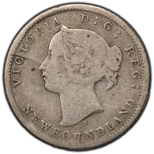 SOLD Newfoundland 1873-H 5 Cents Silver Coin - Scarce Key Date Issue